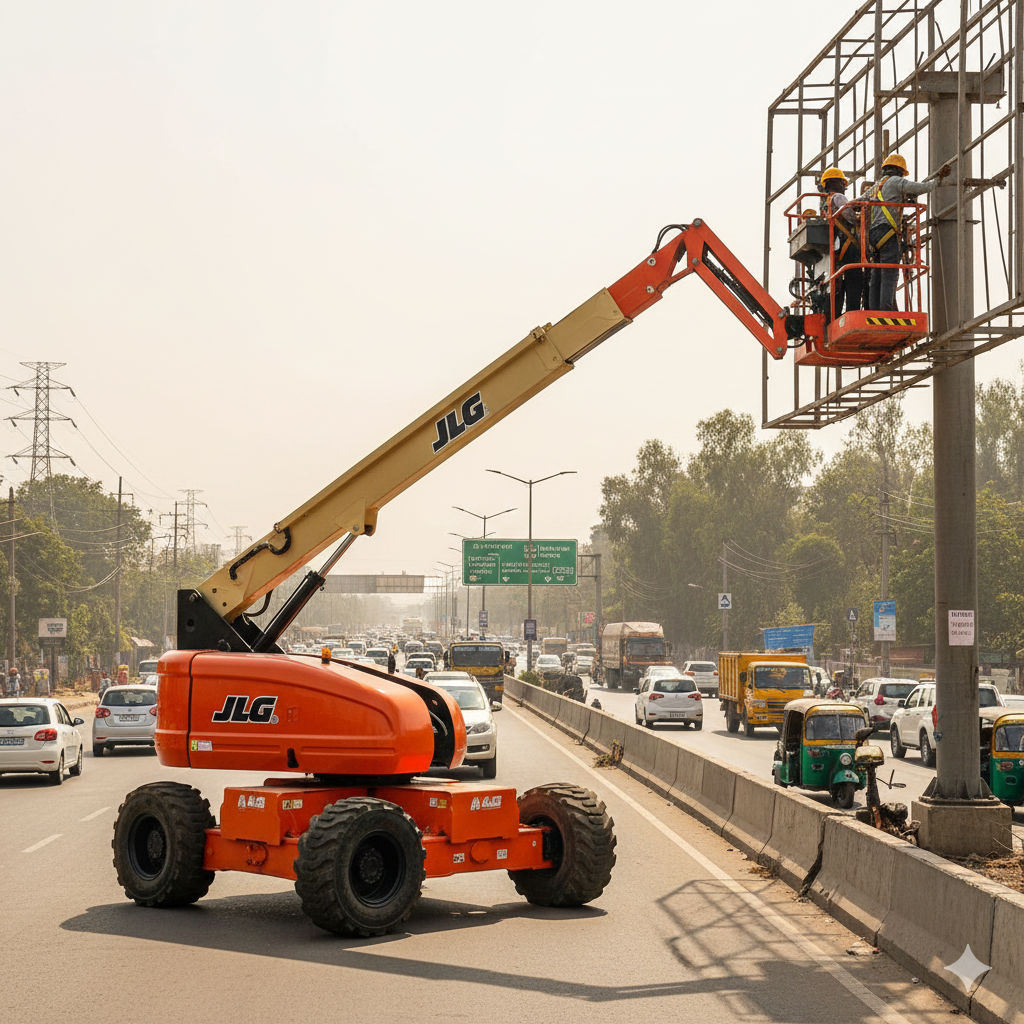 High reach boom lift